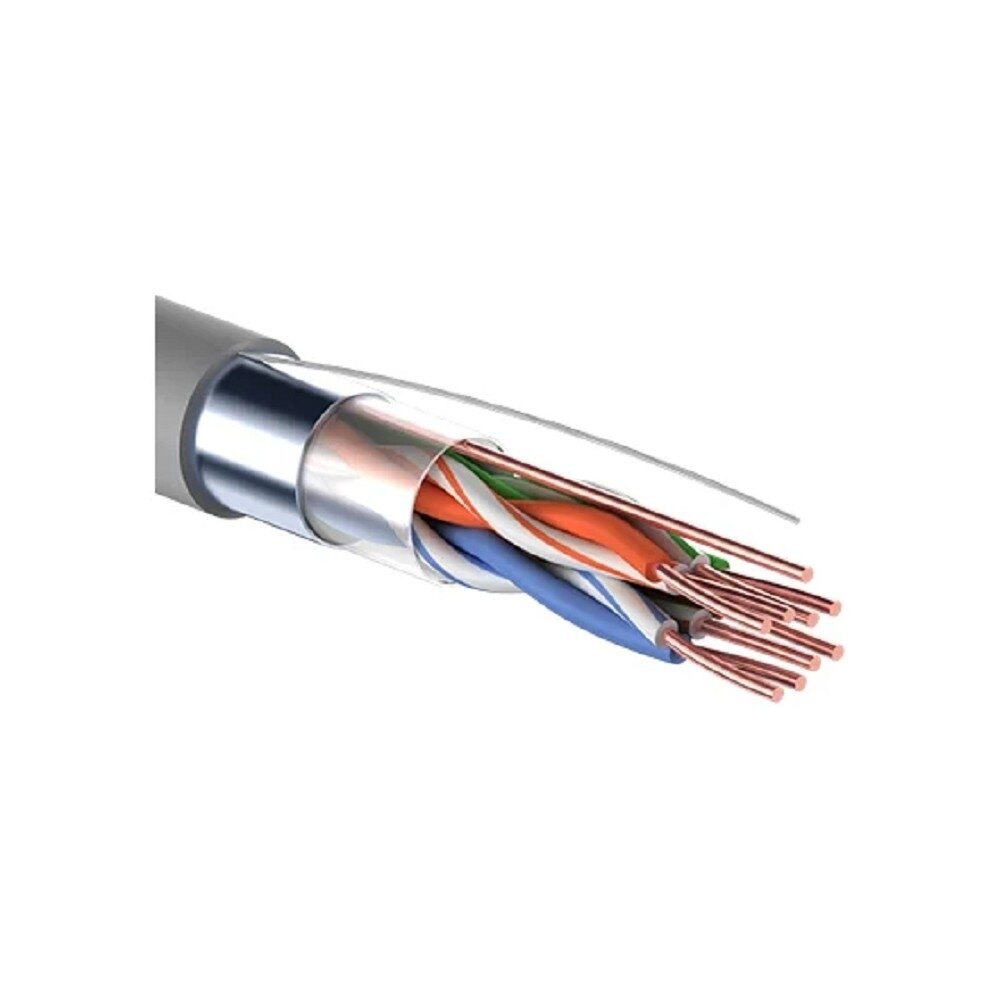 Витая пара PROconnect (01-0152-100) Кабель витая пара F/UTP CAT 5е PVC 4PR 24AWG INDOOR SOLID серый 100м