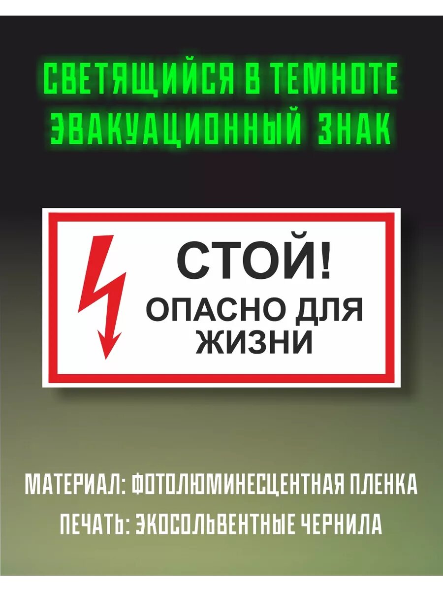 Знак Стой! Опасно для жизни 10х18 см