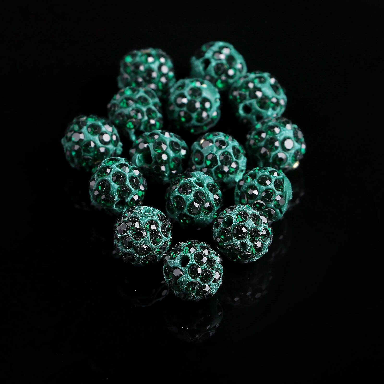 Бусины для творчества Шамбала 10 мм набор 15 шт цвет изумруд
