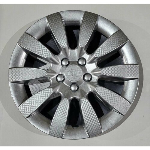 Колпаки автомобильные Торнадо серебристые 15, 4 шт.