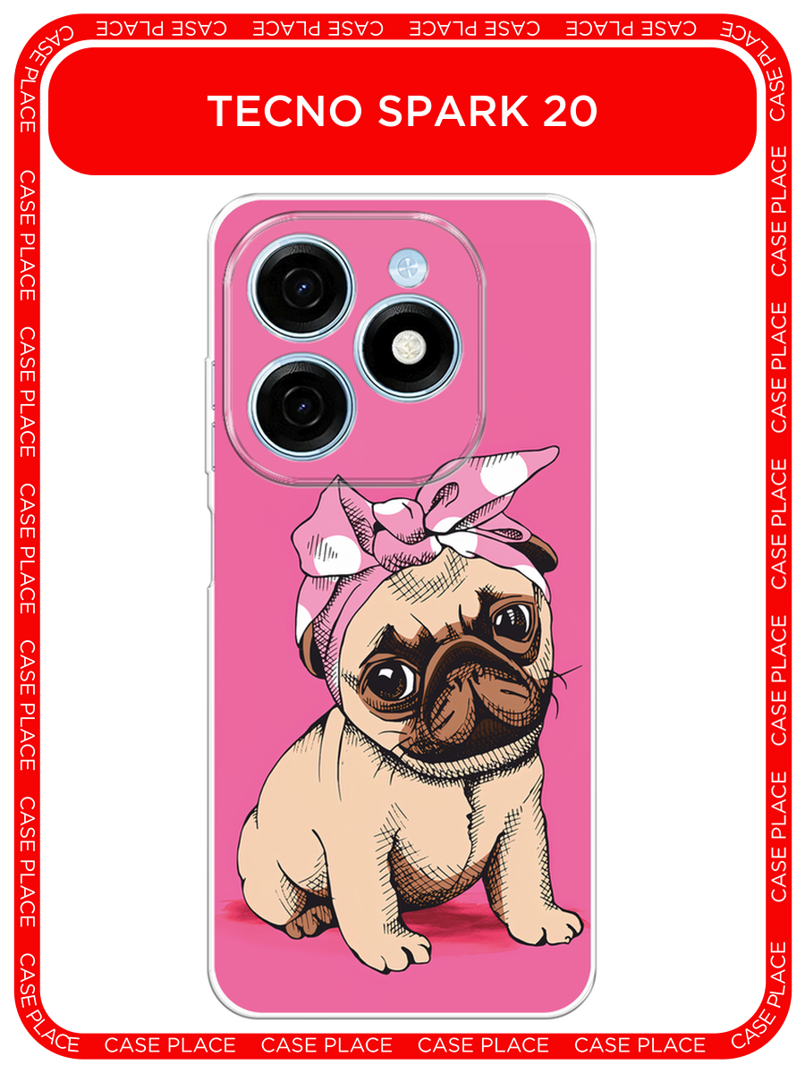 Чехол на Tecno Spark 20 / Текно Спарк 20 с принтом Dog Pin-Up