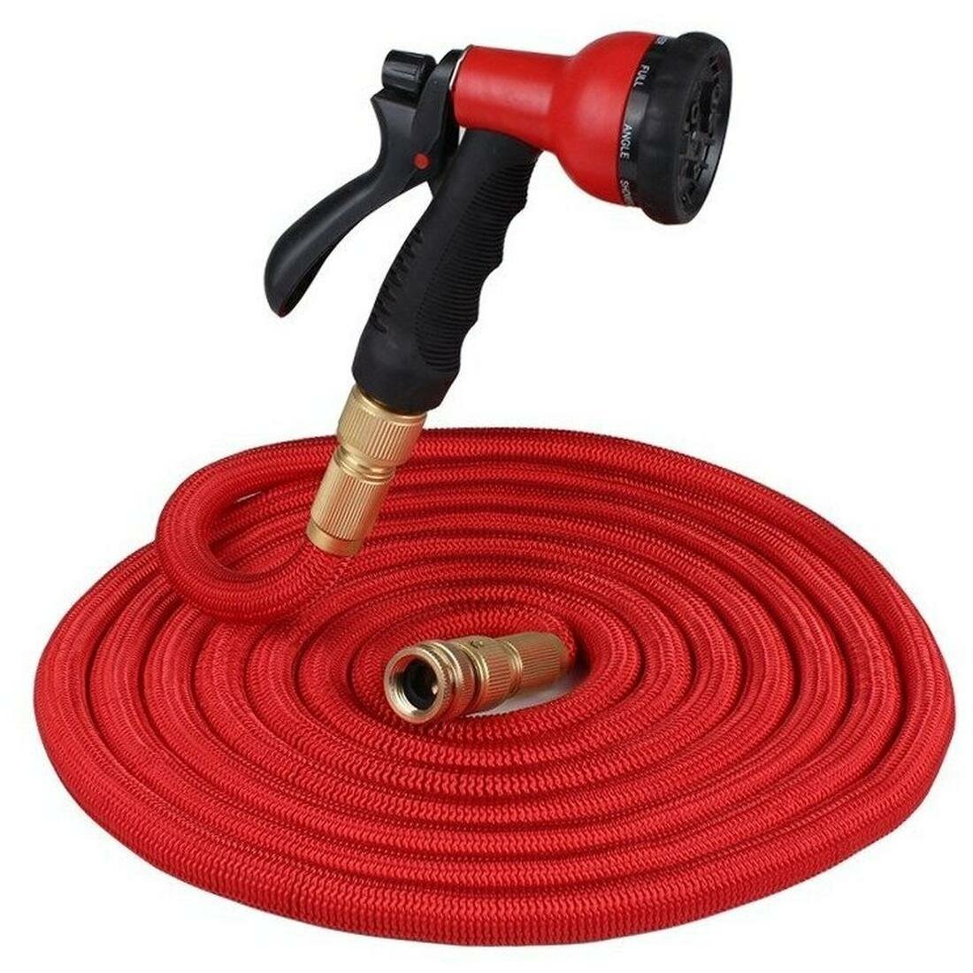 Шланг садовый / Шланг для полива /Шланг с распылителем / Растягивающийся шланг / Многофункциональный шланг 15 метров