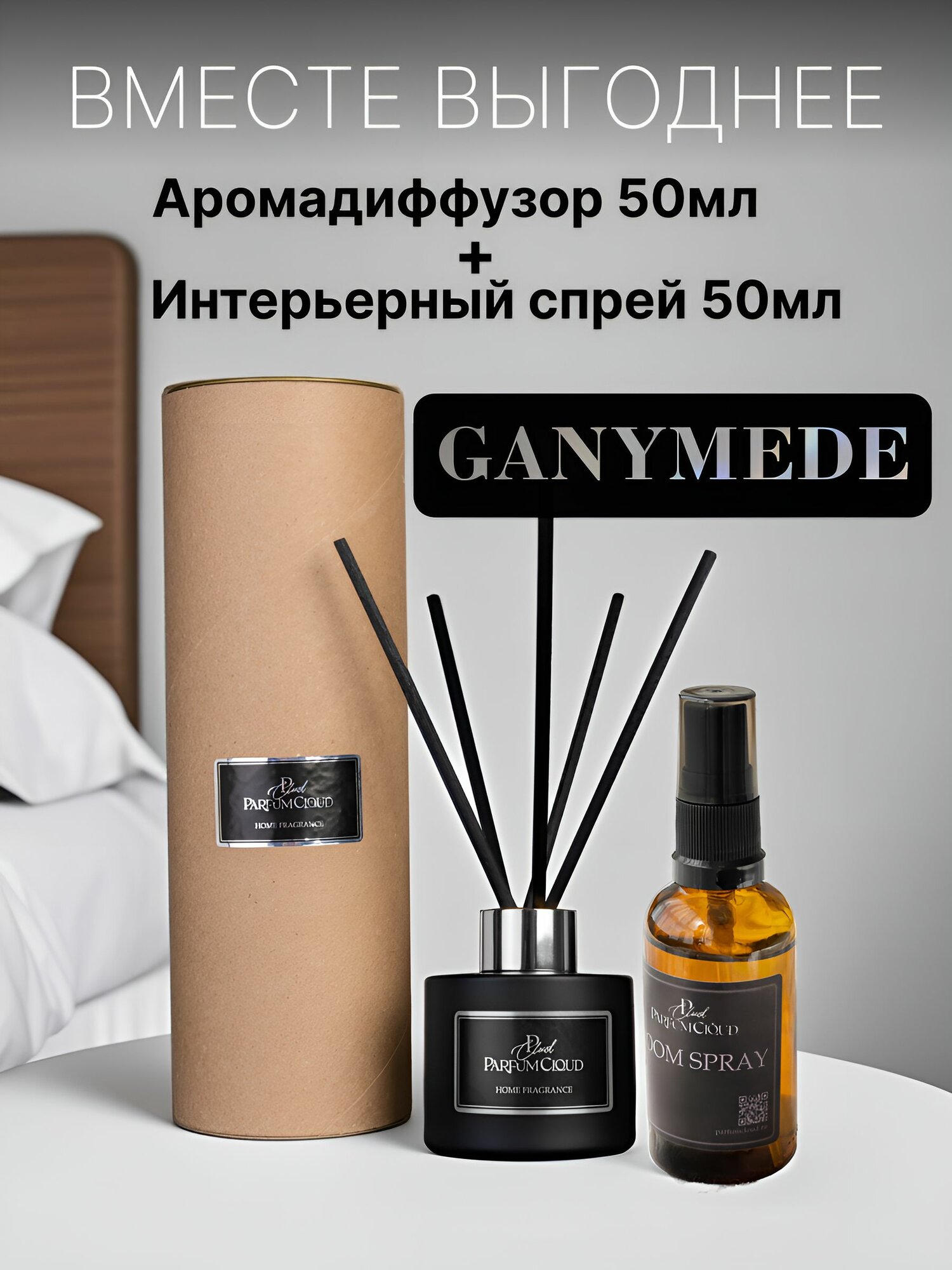 "Ganymede" Набор аромадиффузор и спрей для дома парфюмированный от ParfumCloud