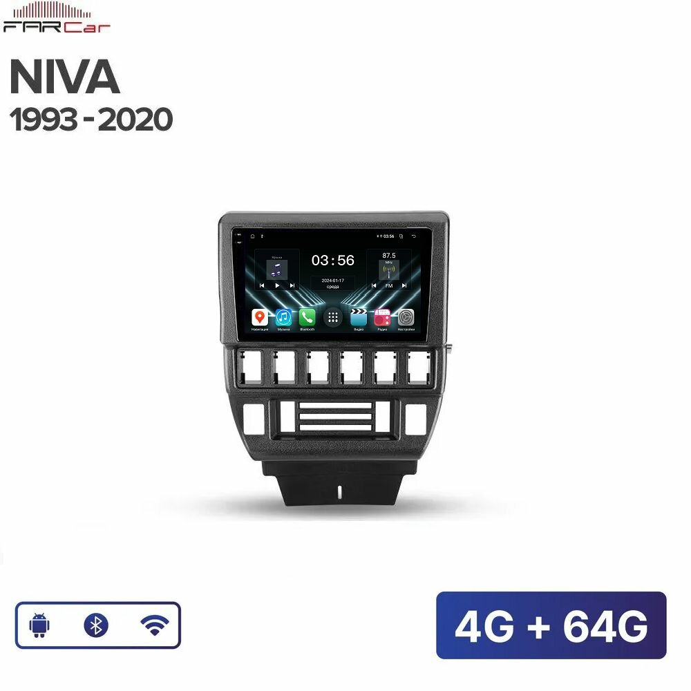 Магнитола Лада Нива FarCar S280+ (Lada NIVA) 1993-2018 (4GB/64GB/WiFi/GPS/BT/IPS)