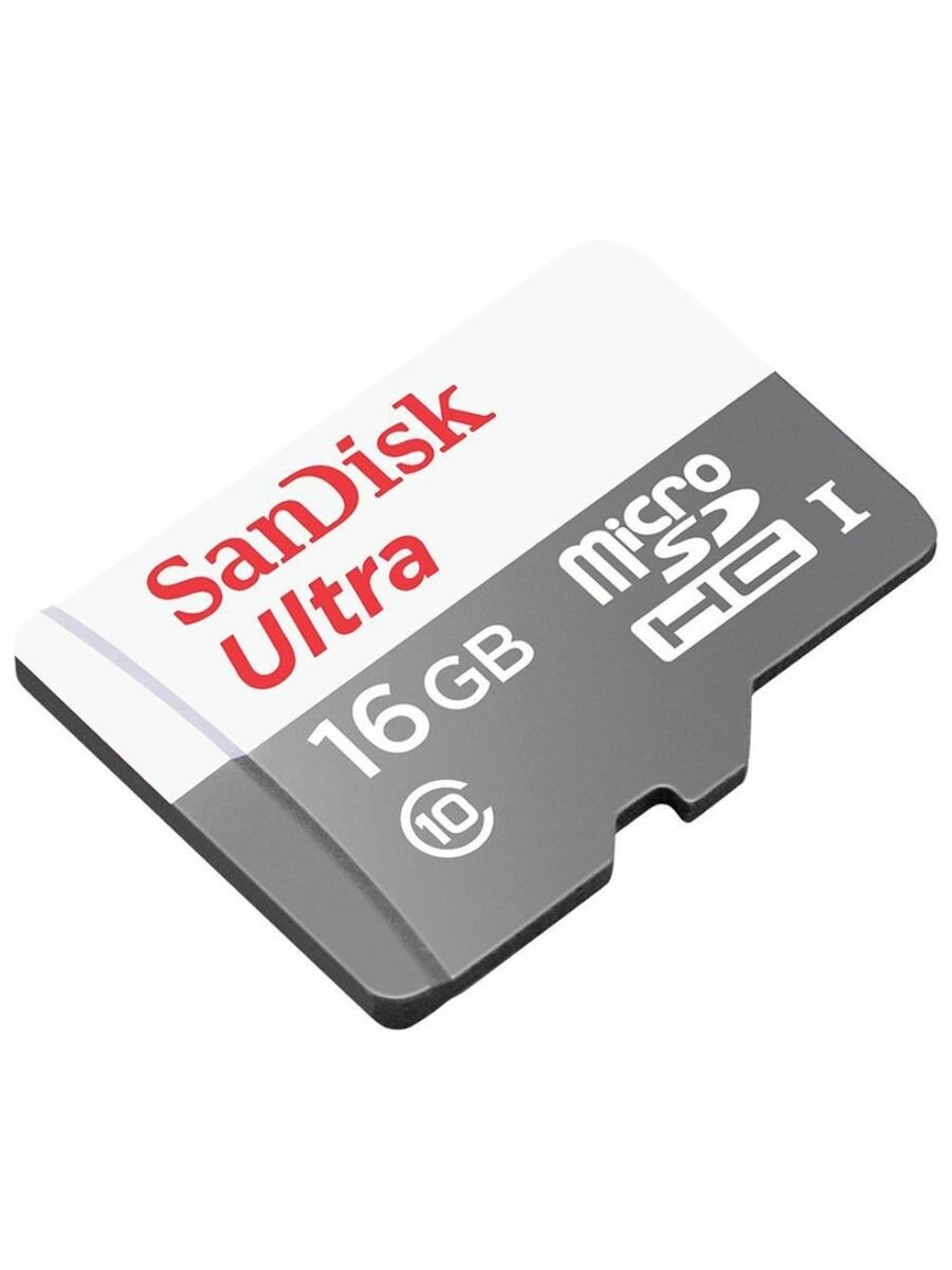 Sandisk Карта памяти 16 ГБ GB micro SD HC Class10 UHS-I Ultra Android без адаптера SDSQUNS-016G-GN3MN