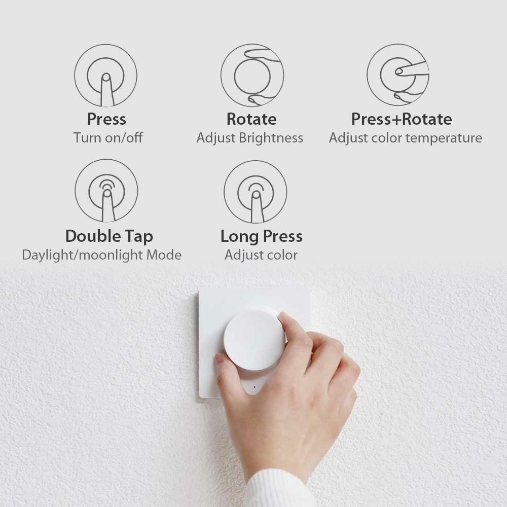 Выключатели Xiaomi Xiaomi Yeelight Smart Dimming Switch беспроводной настенный выключатель света пульт дистанционного управления для потолочного светильника Yeelight