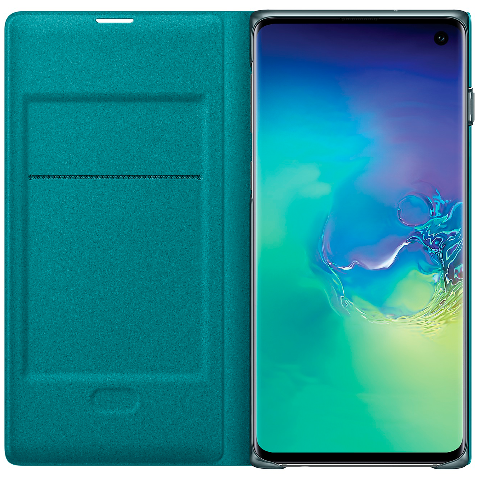 Чехол (флип-кейс) SAMSUNG LED View Cover, для Samsung Galaxy S10, зеленый [ef-ng973pgegru] - фото №3