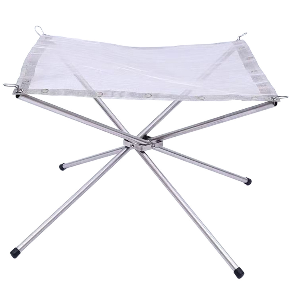 Fire Pit Outdoor Fireplace Stainless Steel Folding Charcoal Mesh Bonfire Firepit