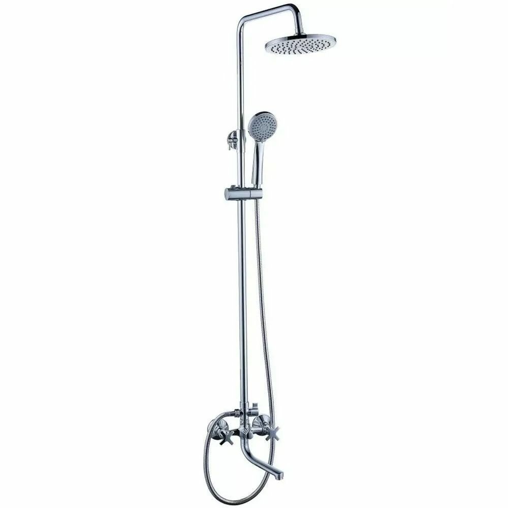 Душевая стойка Diadonna D80-335351 с изливом верхним душем лейкой керамические кран-буксы хром
