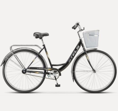 Изображение товара Велосипед 28" STELS Legenda 330 С рама 20", черный, на рост 165-195см, городской классический дорожный, мужской женский корзина И насос в комплекте