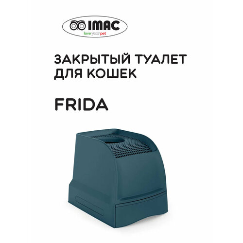 фото Лоток кошек закрытый с верхним входом frida 56х40х43,5 см, темно-изумрудный imac