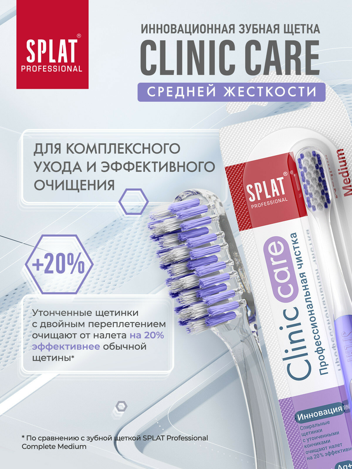 Картинки Prof CLINIC CARE Medium зубная щетка (Фиолетовый)