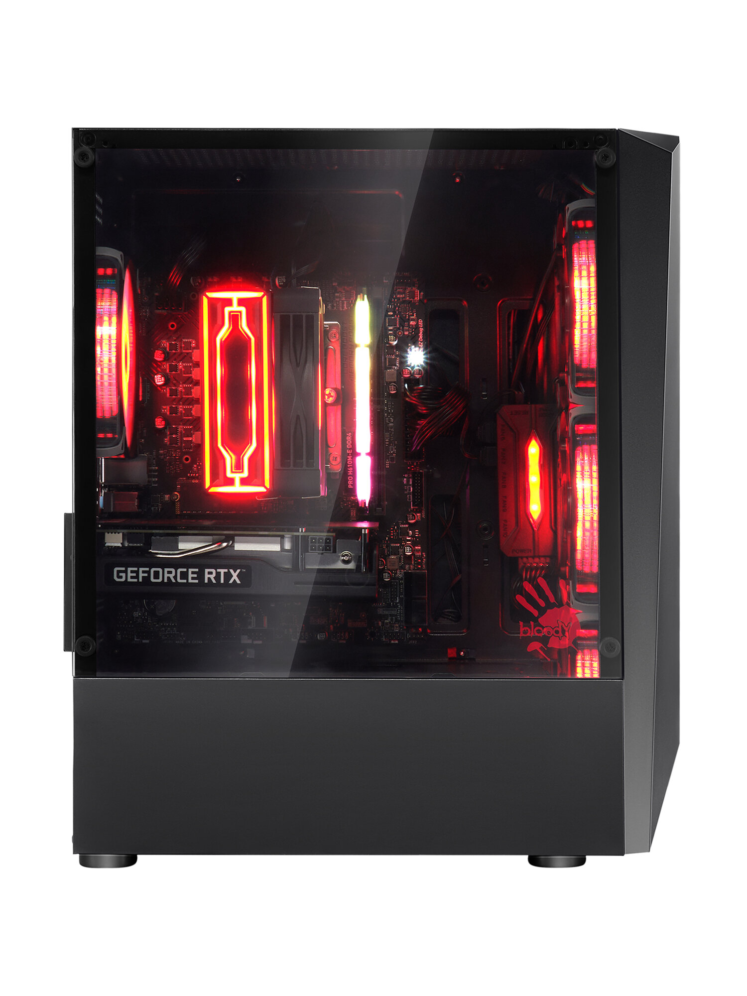 Корпус mATX BLOODY BD-CC102F, Midi-Tower, без БП, черный [bd-cc102f-bk] — фото 1