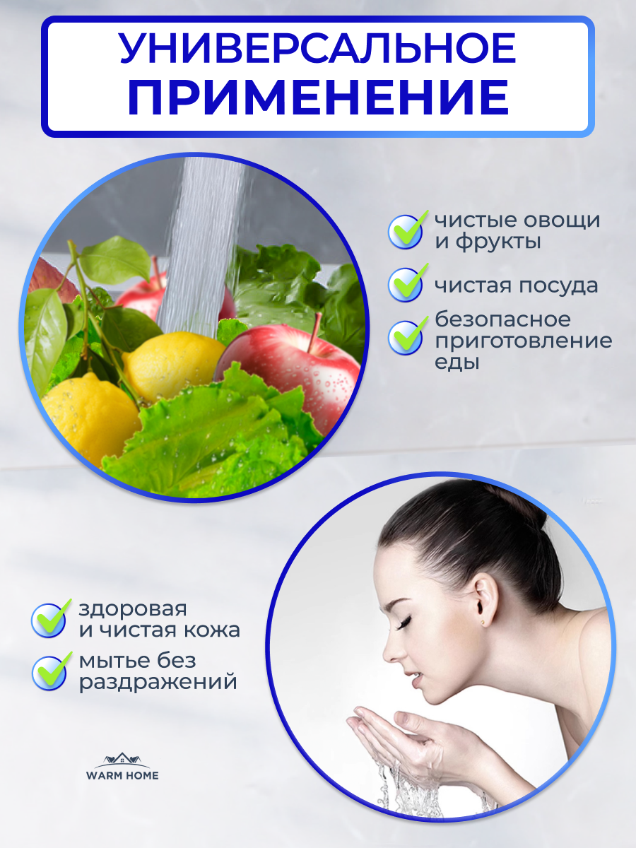 Сменный картридж для фильтра для воды на кран для холодной и горячей воды Warm Home — фото 1