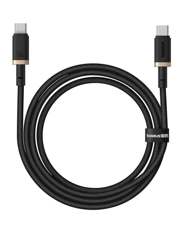 Кабель Baseus "Dura", для быстрой зарядки, USB-C - USB-C, 100Вт, черный, 1м — фото 1