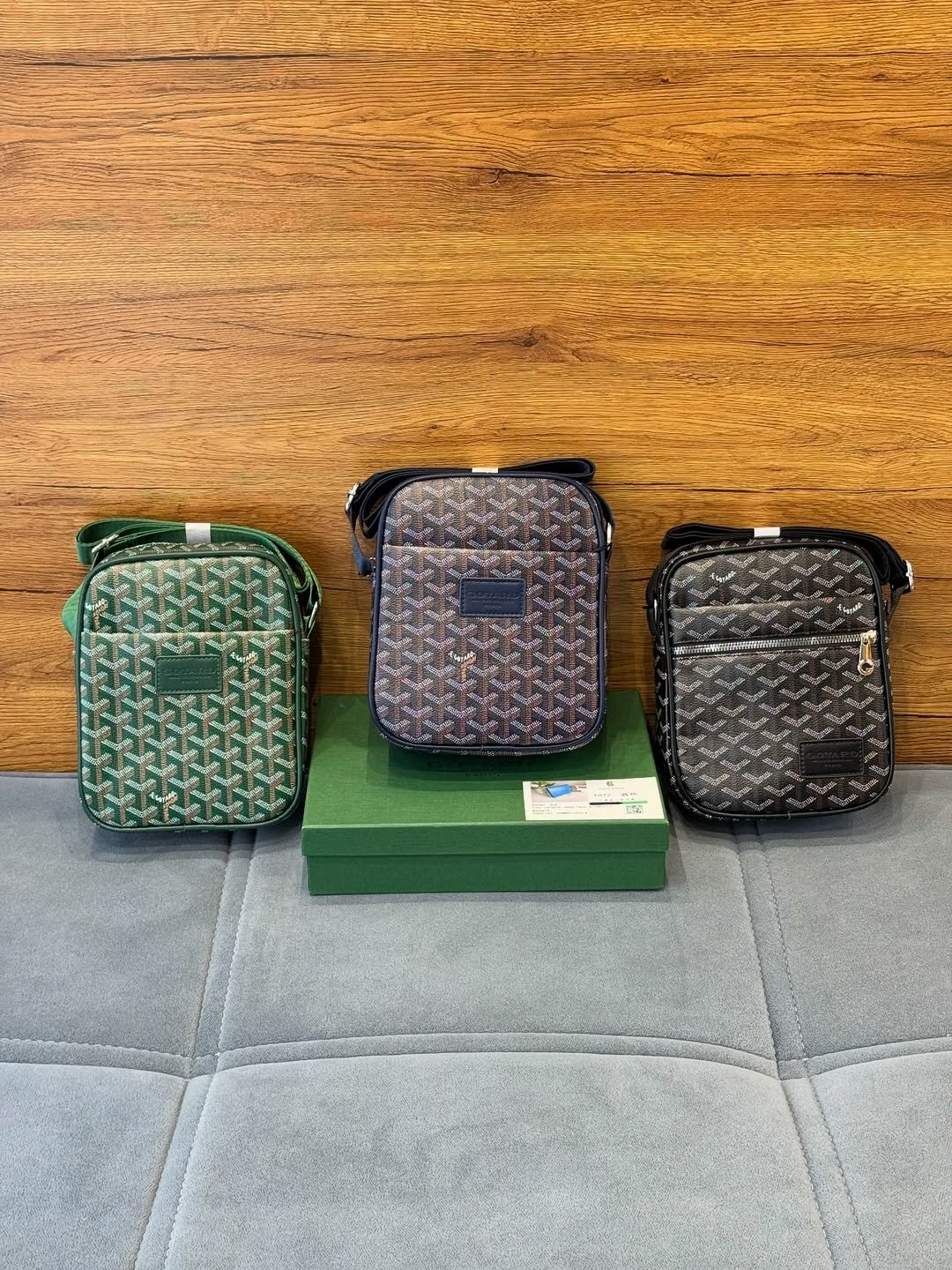 Комплект сумок барсетка  Goyard, зеленый,
