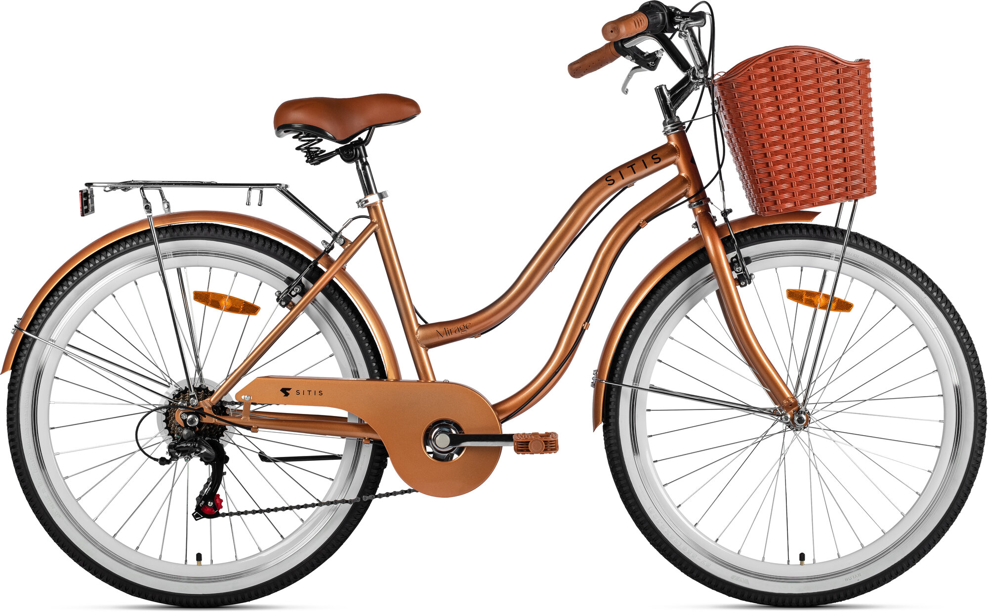 Велосипед городской SITIS MIRAGE SMRG26 26" (2025) Brown, для взрослых на рост 150-165 см, стальная рама 13,5"