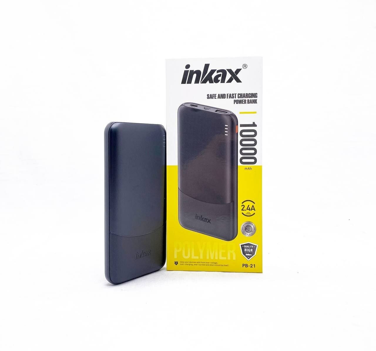 Внешний аккумулятор Inkax PB21, 10 000 mAh, USB-порты, быстрая зарядка — фото 1