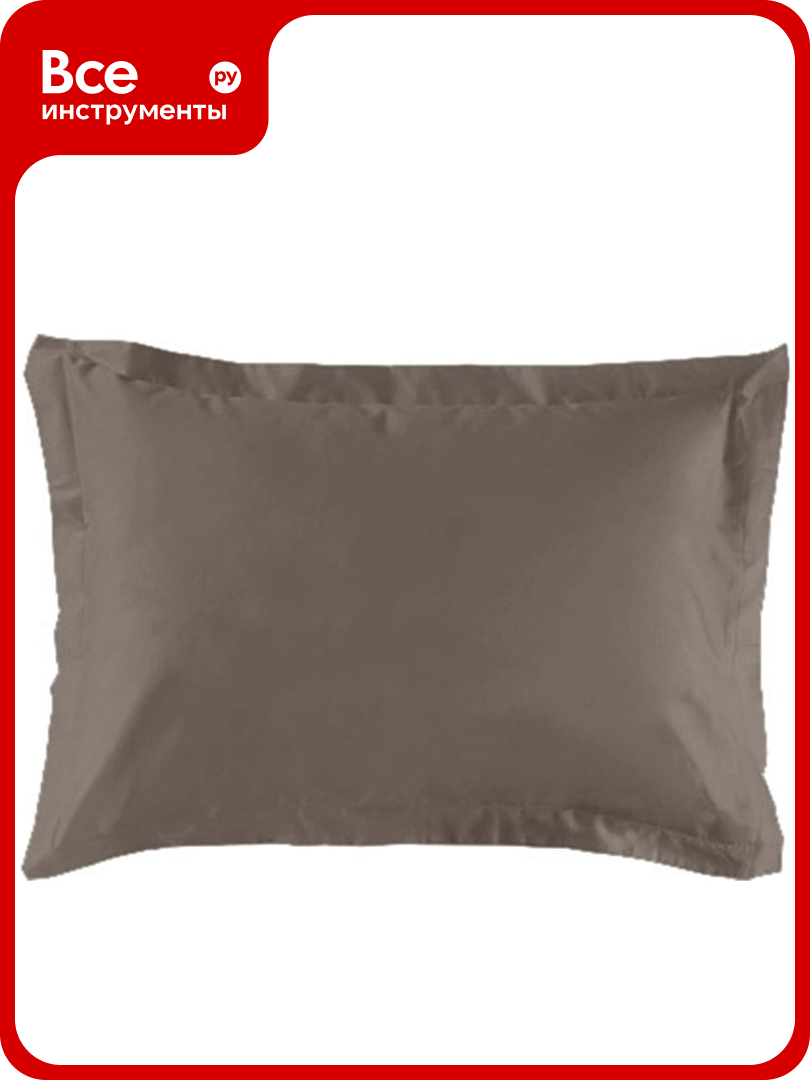 Наволочка Primavelle 52x74 см сатин с ушками с клапаном тауп 113911110 сг79