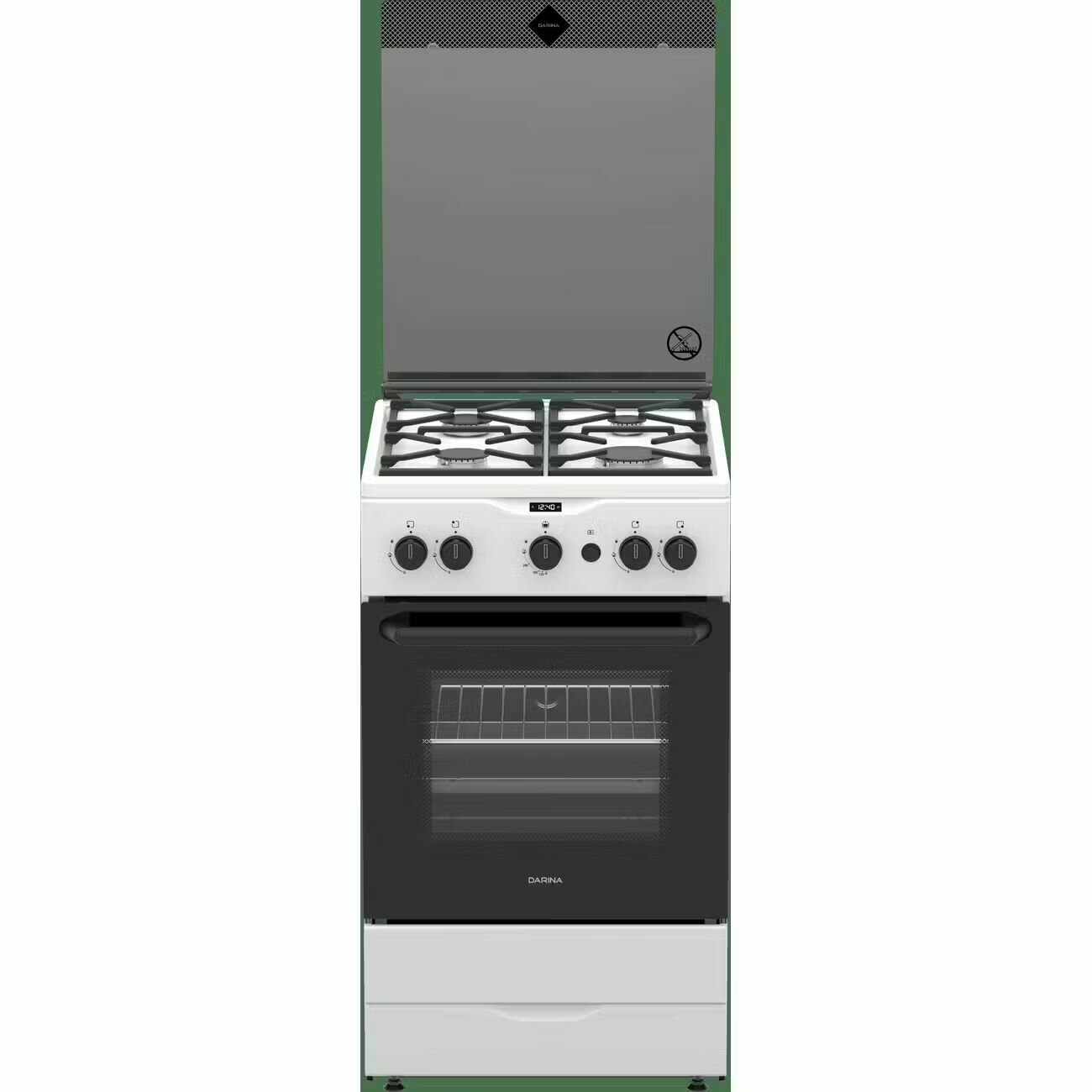 Газовая плита Darina GM241, эмалированная сталь, белая, 50х60 см