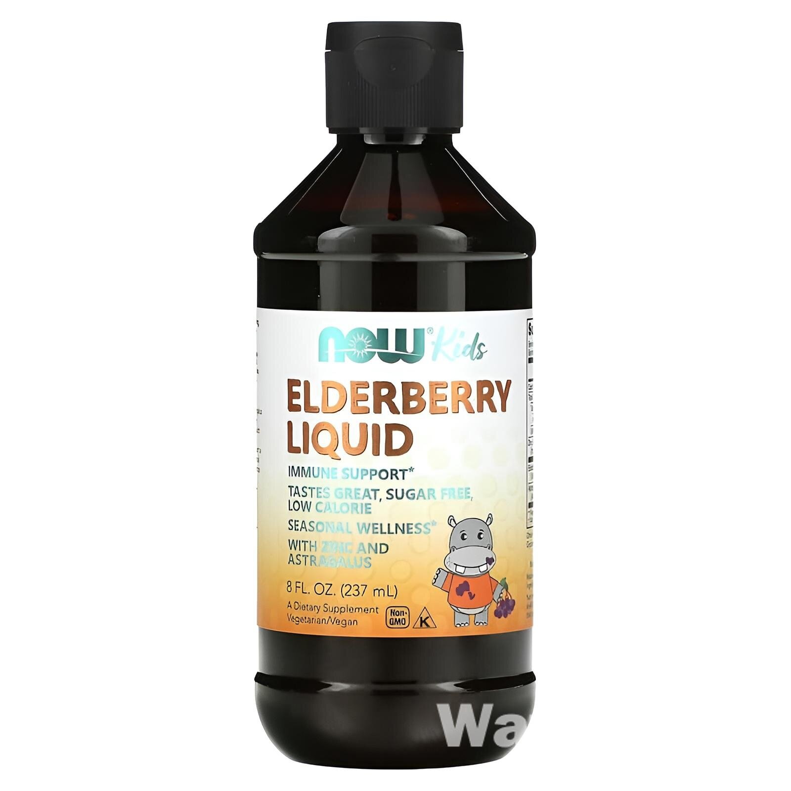 Сироп NOW Foods Liquid Elderberry for Kids, 8 жидких унций, для детей с 2 лет