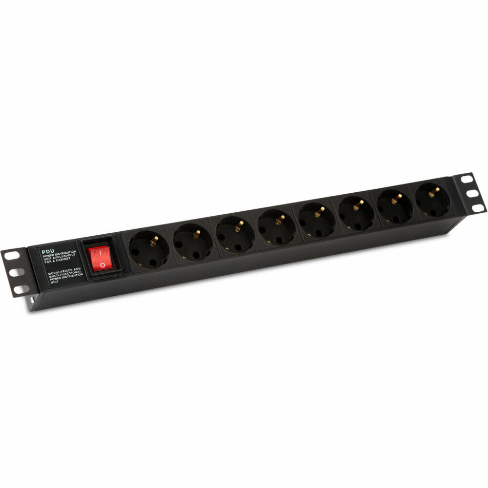 Блок розеток Hyperline she19-8sh-s-iec