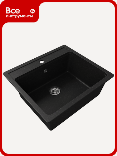 Изображение товара Кухонная мойка Teymi Helmi 57x50, черная матовая T120107 ЦБ-00266890, износостойкий