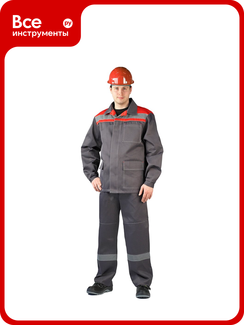 Костюм URSUS ударник темно-серый/красный КОС317-303 размер 44-46 рост 182-188