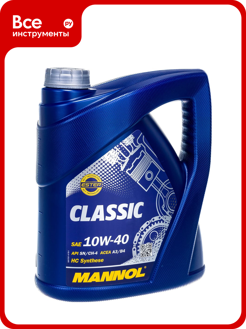 Моторное масло полусинтетическое Classic 10w40, 4 л MANNOL 1101
