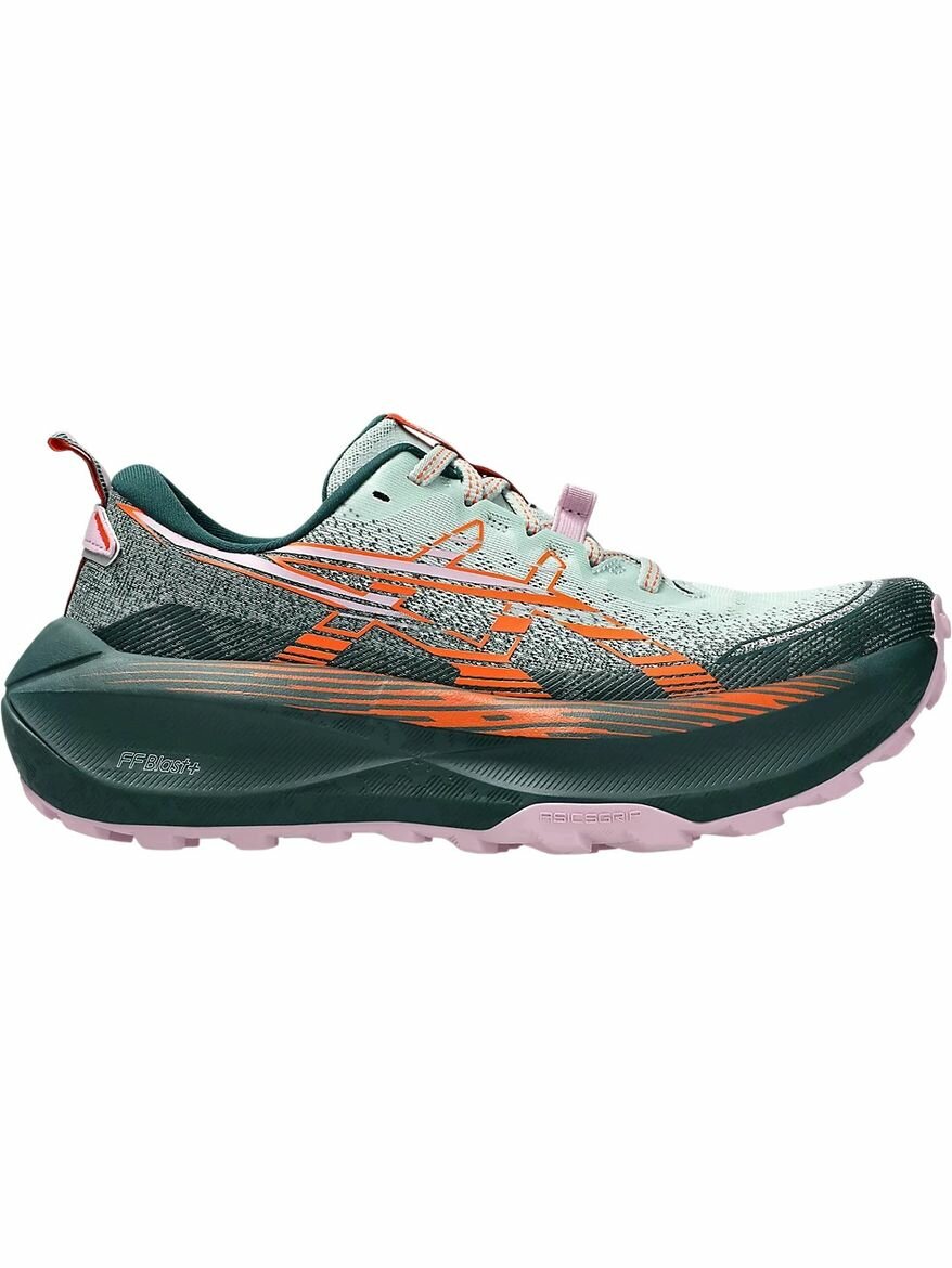 Кроссовки ASICS TRABUCO MAX 4 W, полнота F, размер 7 US, зеленый/оранжевый