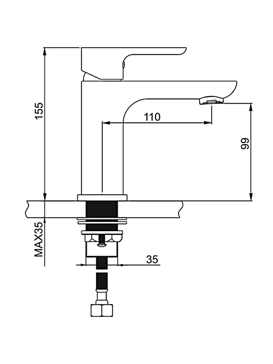 Смеситель для раковины GAPPO G1048-3 — фото 1