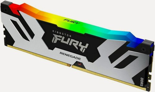 Изображение товара Модуль памяти DIMM DDR5 16Gb, 6400Mhz, Kingston FURY Renegade Silver RGB (KF564C32RSA-16)