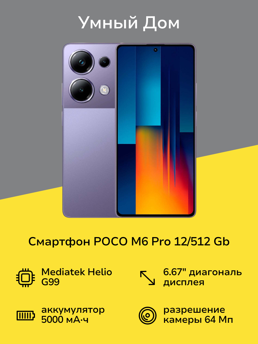 Смартфон POCO M6 Pro 12/512 Gb Purple