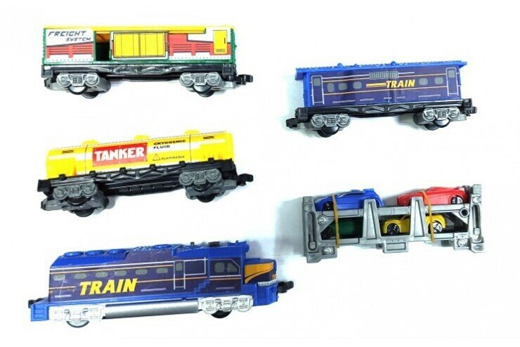 Детская железная дорога со станцией загрузки автомобилей Power Train World (762 см, на батарейках)