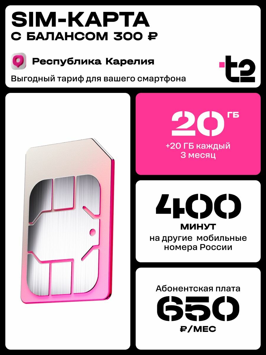 Сим-карта t2 Тариф Мой онлайн для Республики Карелия