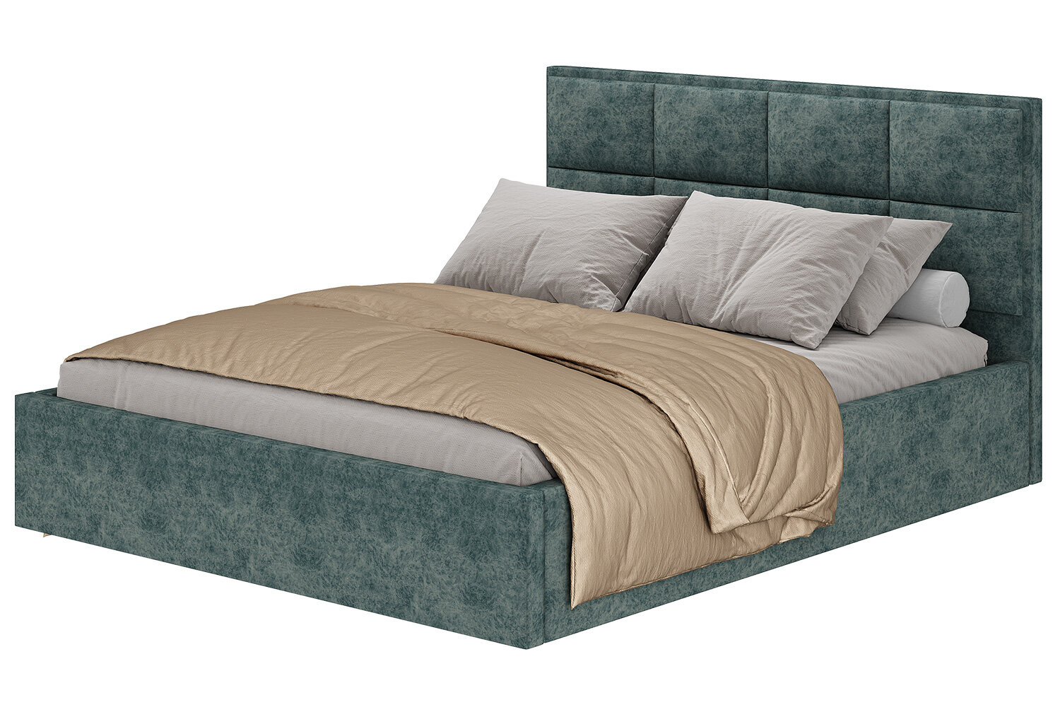 Кровать двуспальная Линда 160x200 см морская волна без основания и подъемного механизма