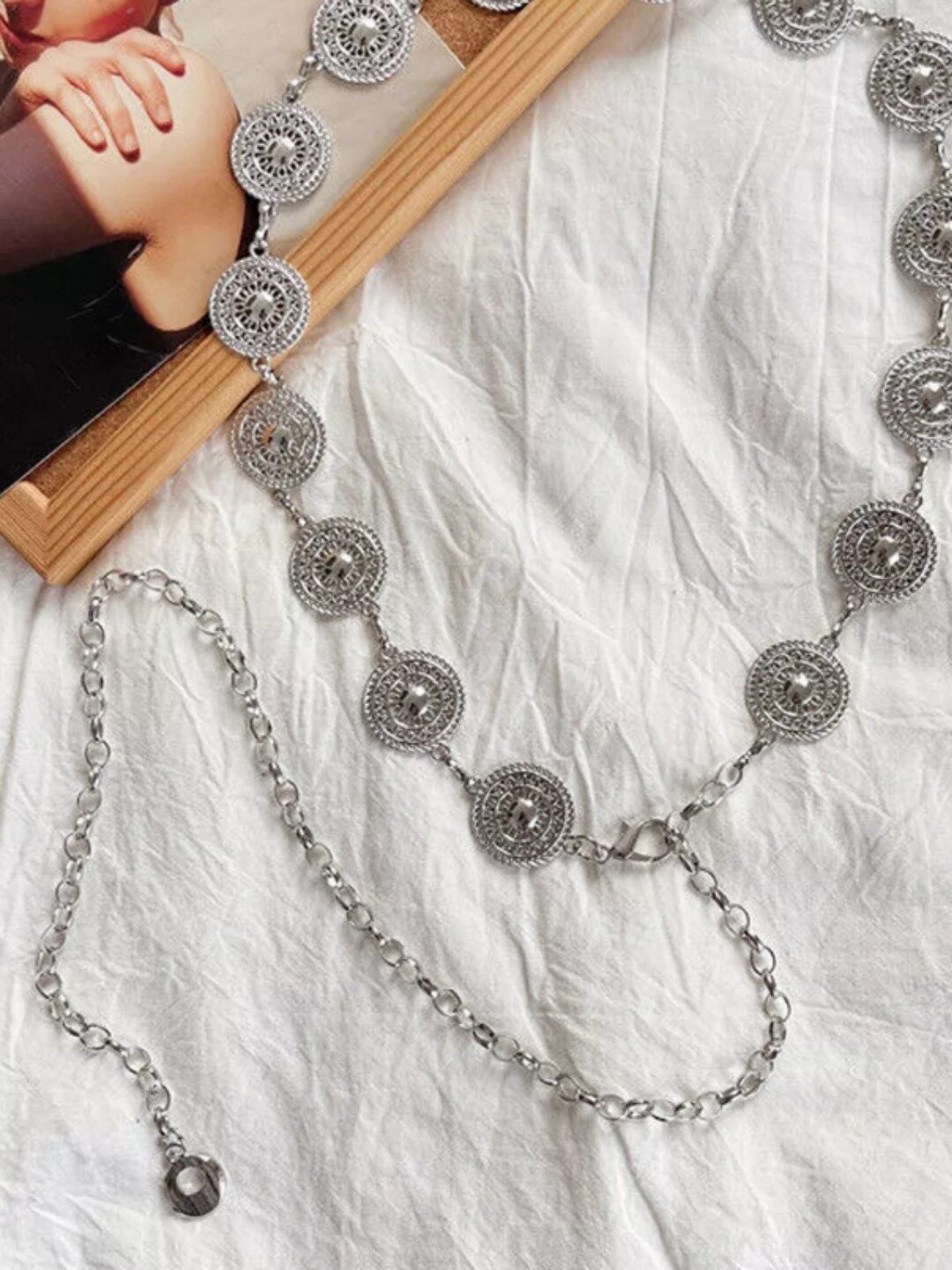 Ремень  для девочек и женщин, размер 96, серебряный — фото 1