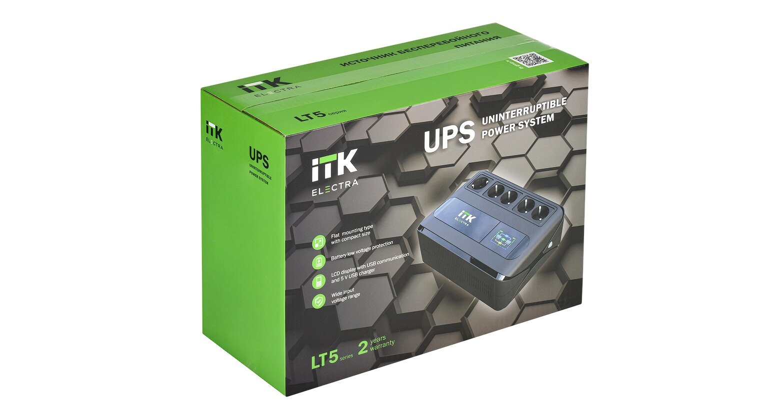 ITK ELECTRA LT5 ИБП 1кВА/0,6кВт LCD с АКБ 1х9AH — фото 1