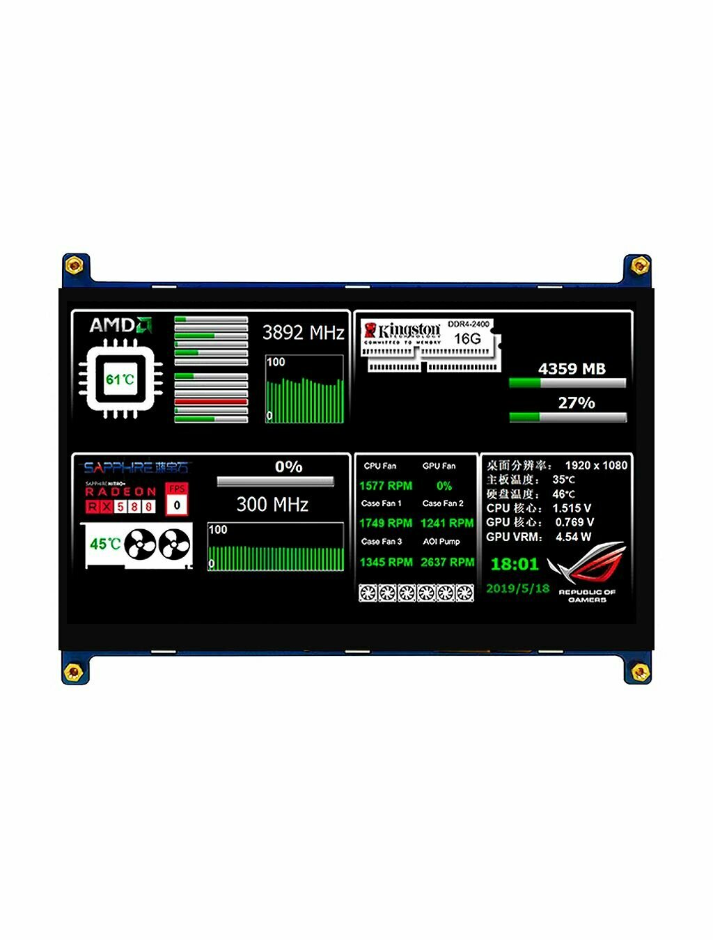WKS70WSV040-WCT IPS TFT 1024*600 Дисплей сенсорный цветной c HDMI