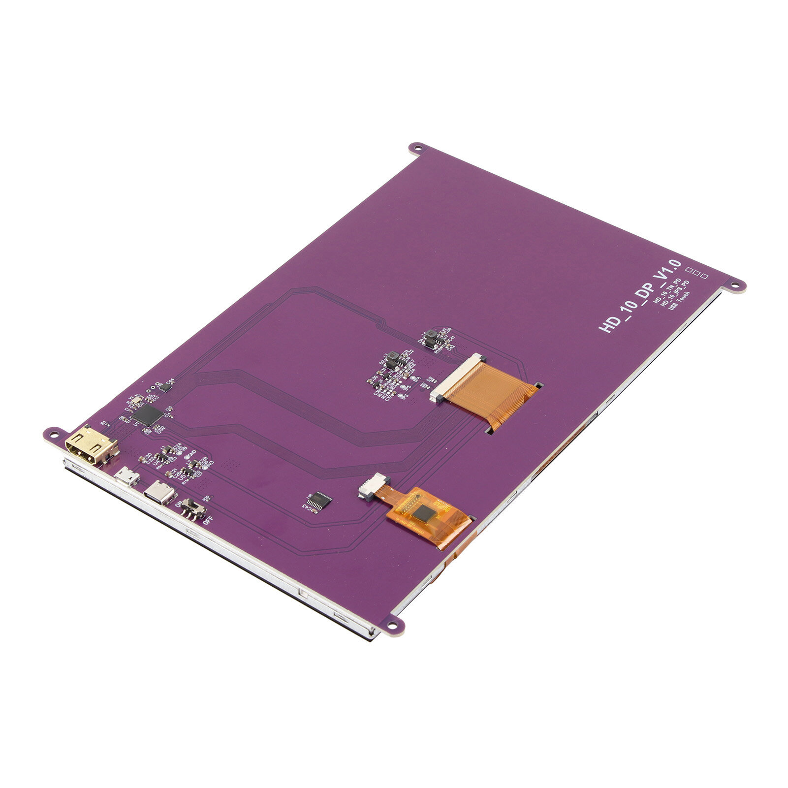 Дисплей для Raspberry Pi, 10 дюймов, разрешение 1024×600, с сенсорной функцией, для компьютера