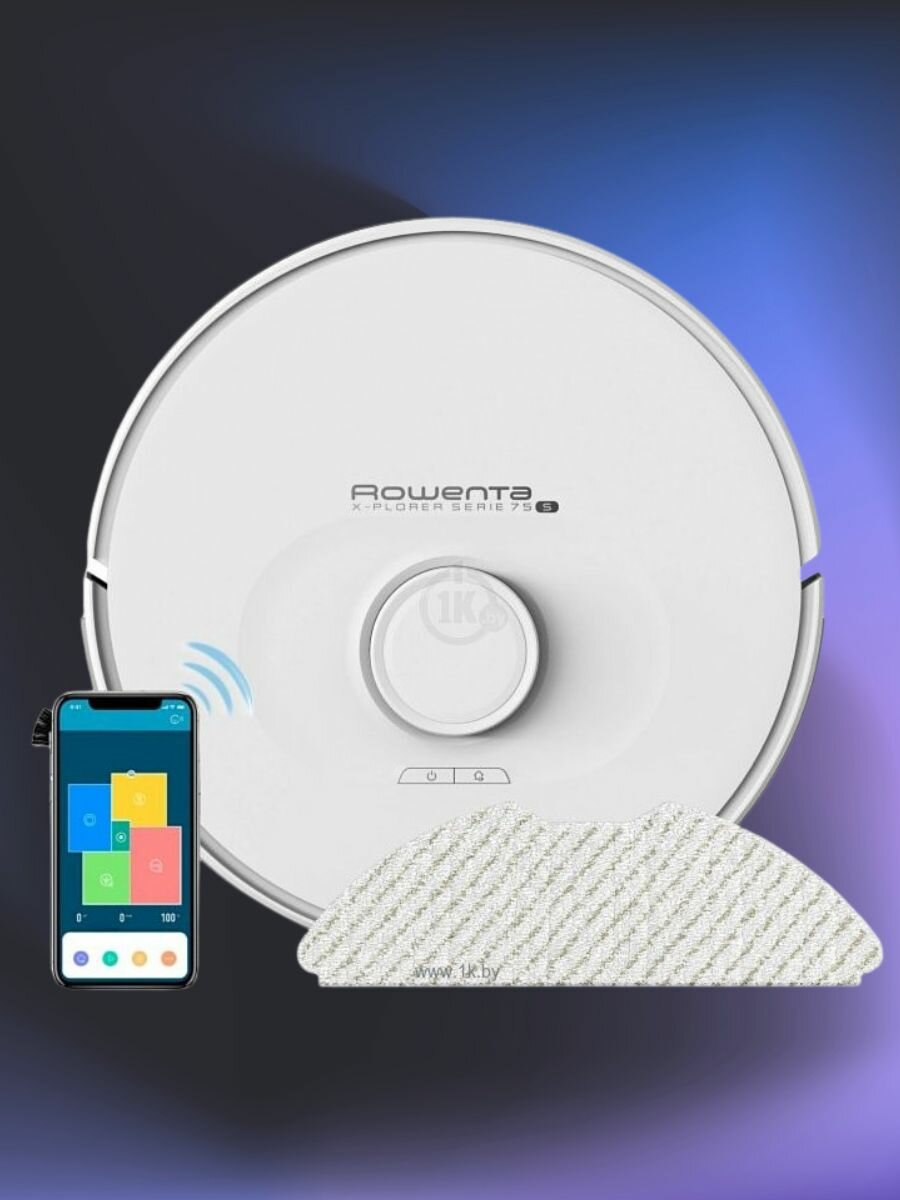 Умный Робот пылесос Rowenta X-Plorer S75S, с влажной уборкой, датчиками и дистанционным управлением — фото 1