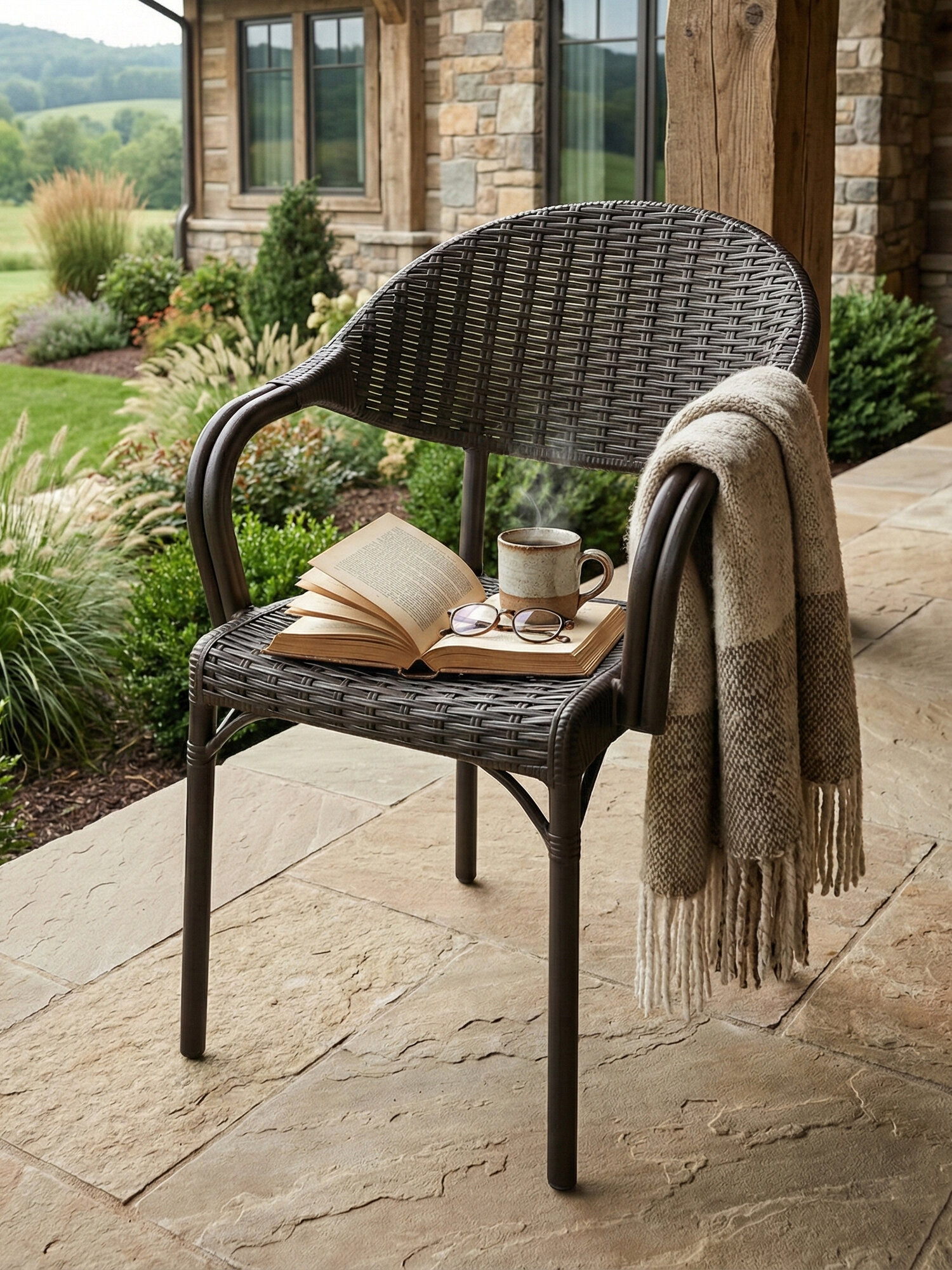 Кресло из пластика Магнолия, шоколад