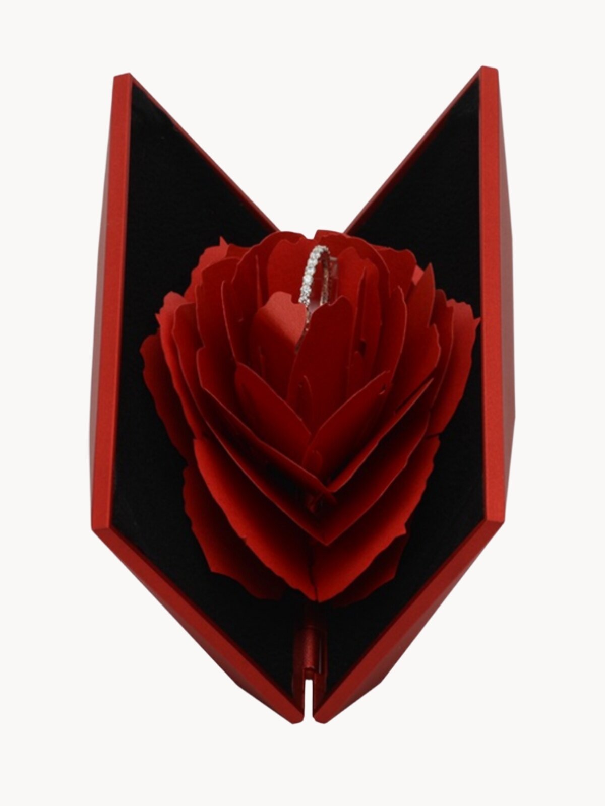 Футляр для кольца/коробочка для кольца/роза красный