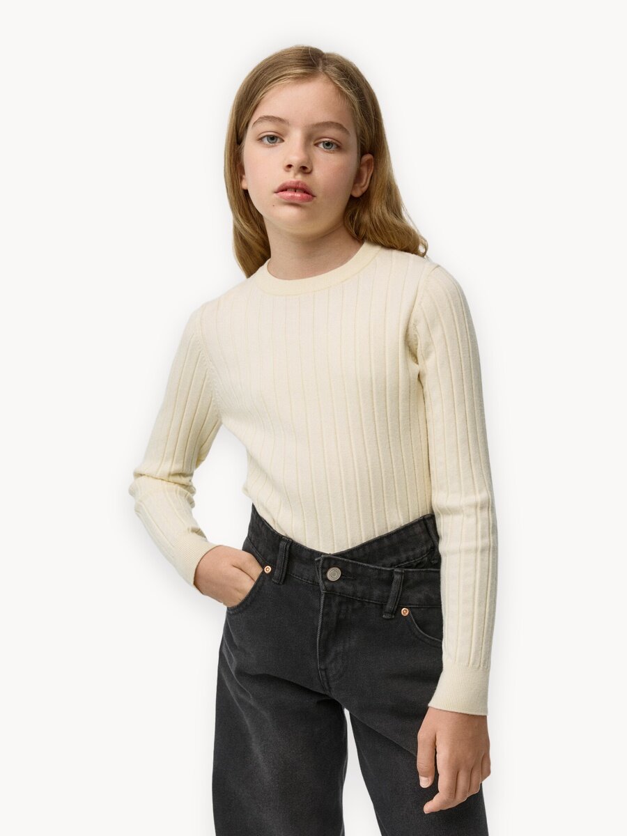 Джемпер Sela, размер 128, молочный