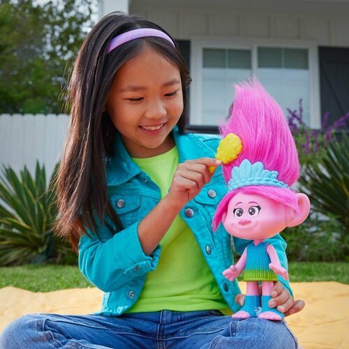 Интерактивная поющая кукла Поппи Mattel Trolls 3 Band Together Rainbow HairTunes