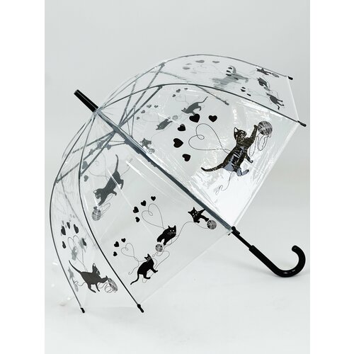 фото Зонт-трость полуавтомат, для женщин, черный rain- brella