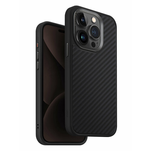 Чехол Uniq для iPhone 15 Pro KEVA Kevlar Black (MagSafe)