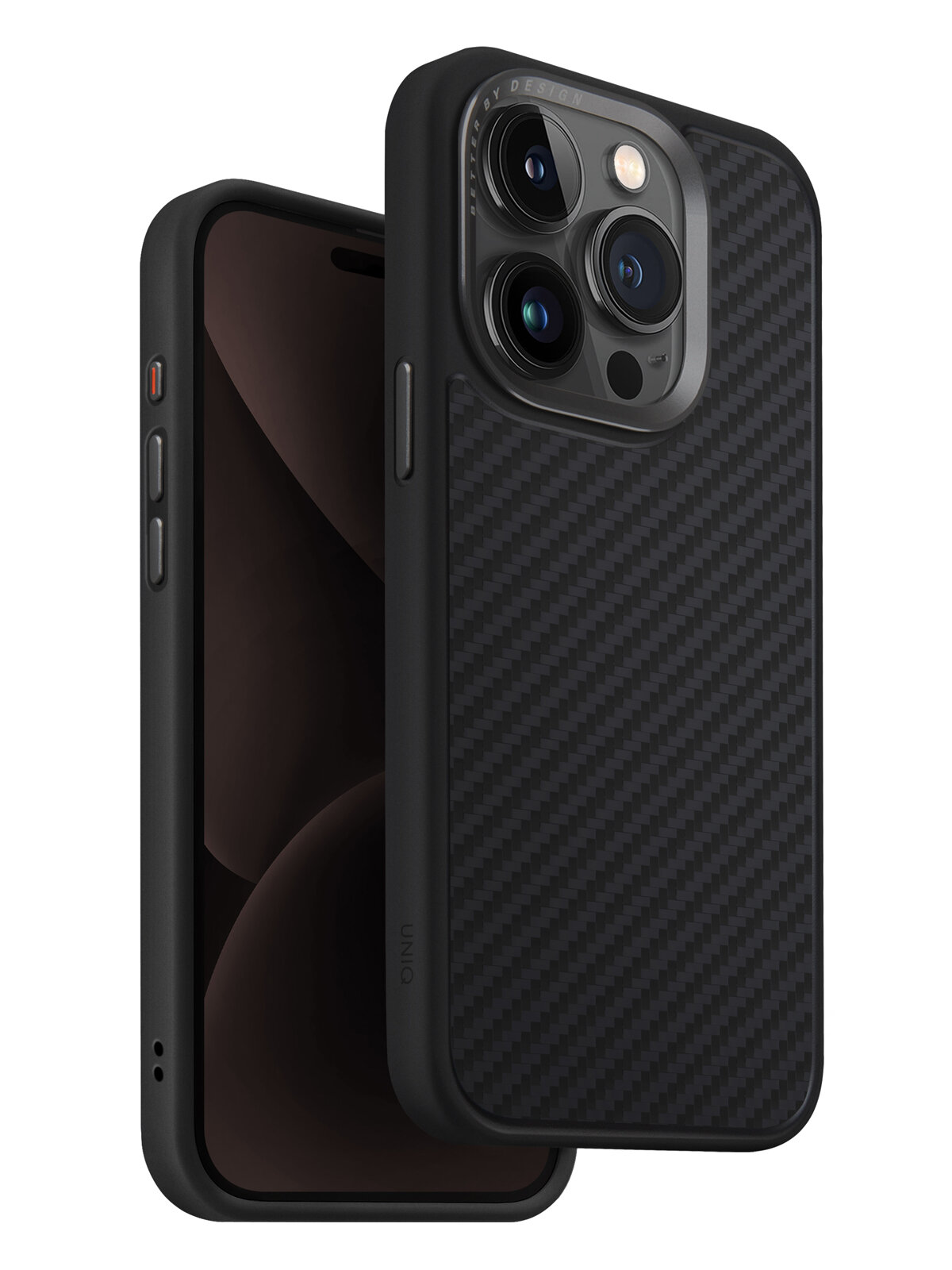 Чехол Uniq для iPhone 15 Pro Max KEVA Kevlar Black (MagSafe)