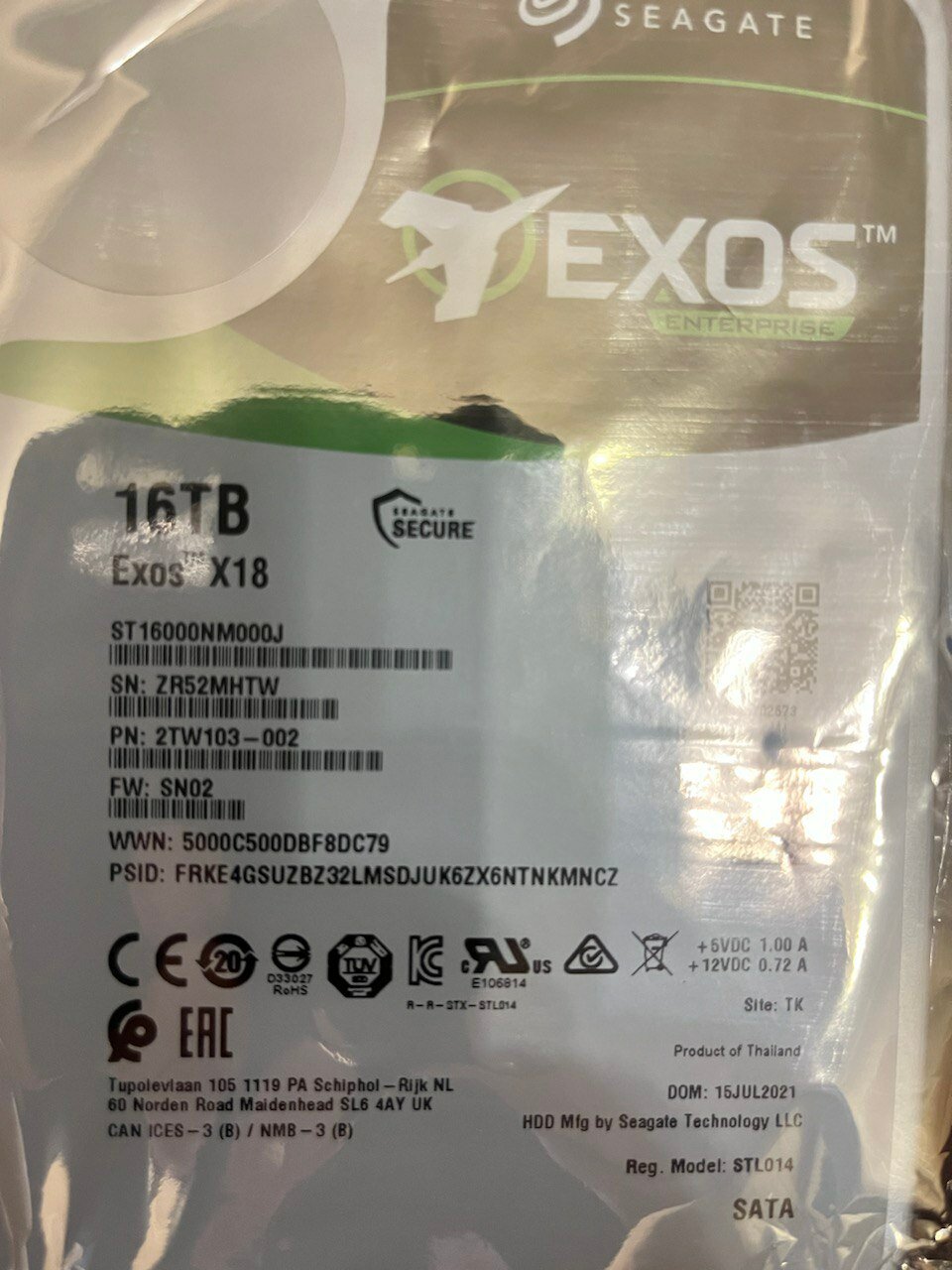 Жесткий диск Seagate Exos X18 16Tb ST16000NM000J - фото №20