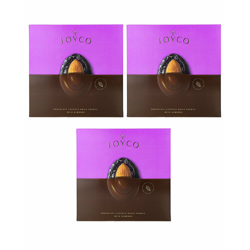 Шоколадные конфеты JOYCO Сухофрукт чернослива в шоколаде с миндалем 155 гр - 3 шт